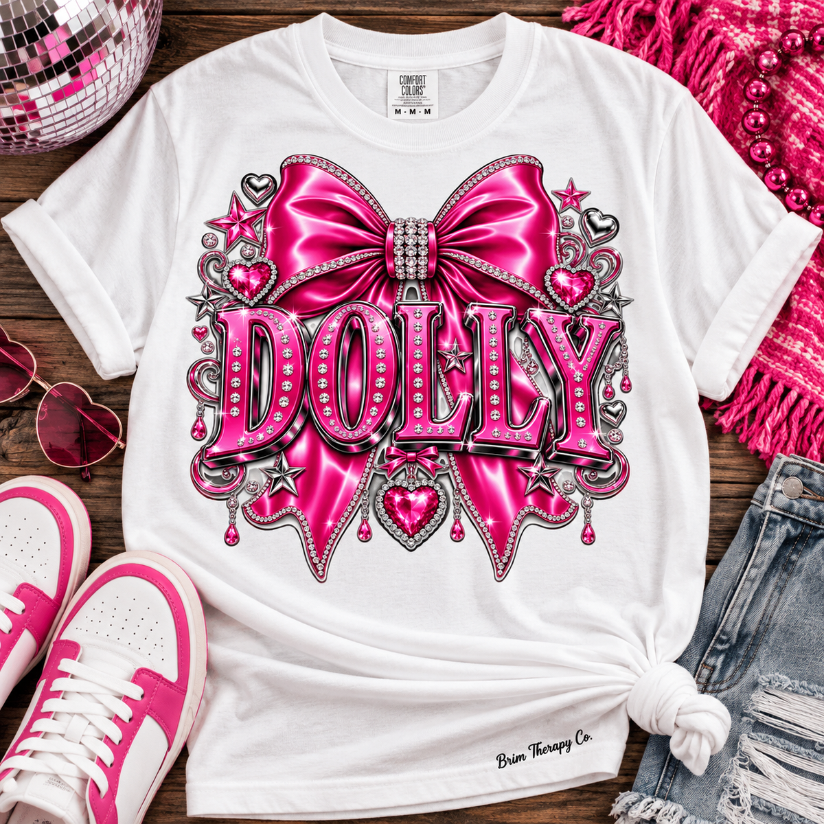 Dolly Pink Bow Graphic Tee