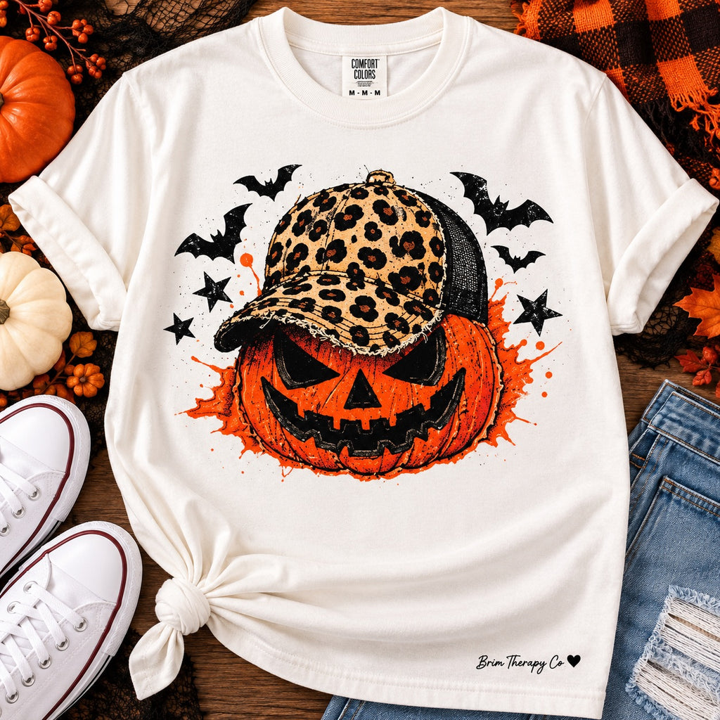 Pumpkin Spice & Leopard Nights Halloween Graphic Tee