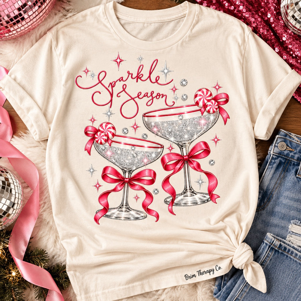 Sparkle Season Holiday Cocktail Graphic Tee