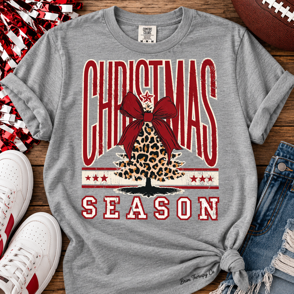 Christmas Season Leopard Tree Graphic Tee