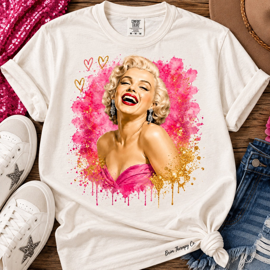 Marilyn Monroe Pink Watercolor Graphic Tee