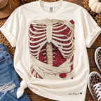 Crochet Skeleton Rib Cage Graphic Tee