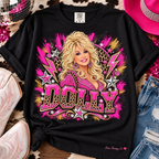 Dolly Parton Pink Leopard Graphic Tee