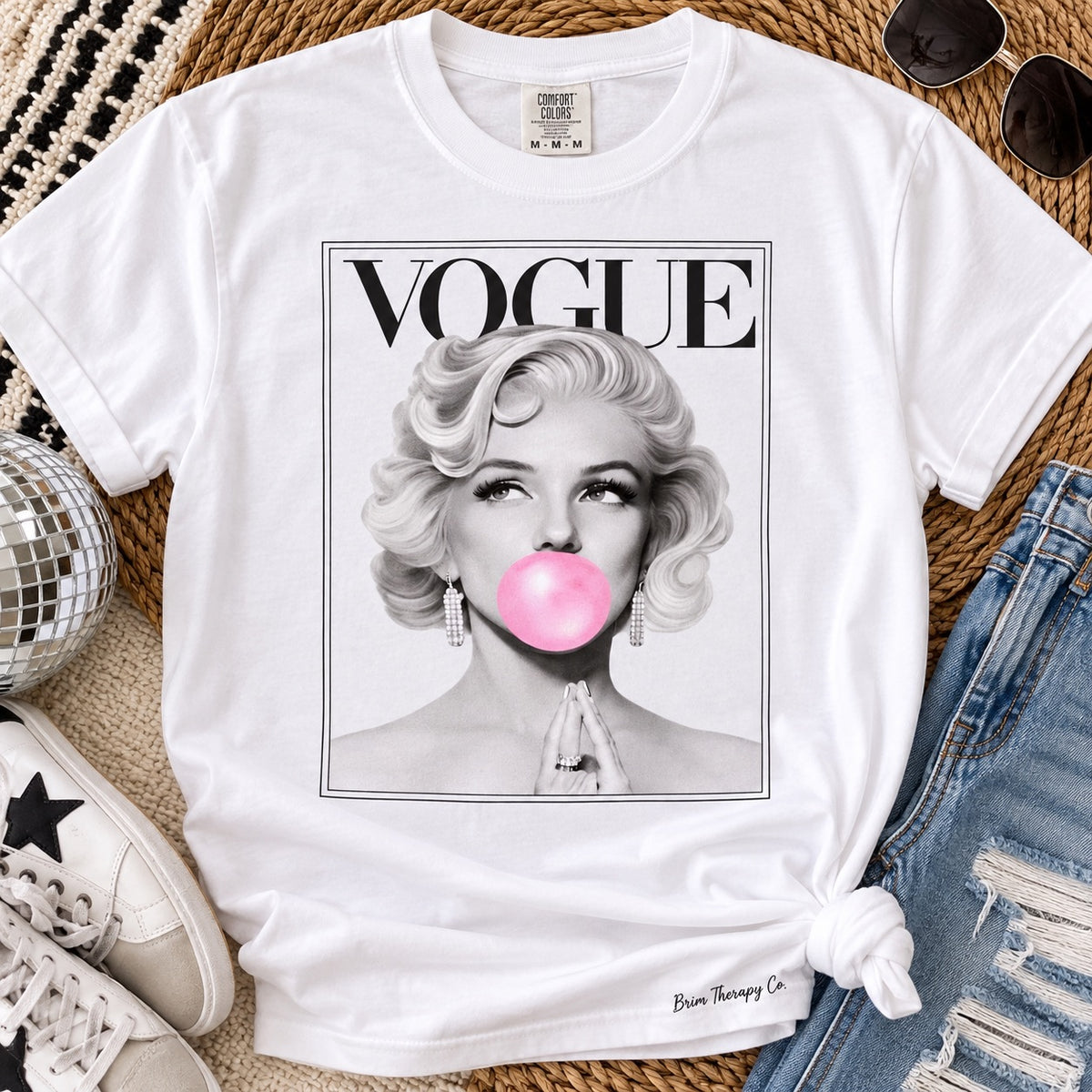 Marilyn Monroe Vogue Bubblegum Graphic Tee