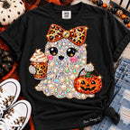 Bling Ghost Halloween Graphic Tee