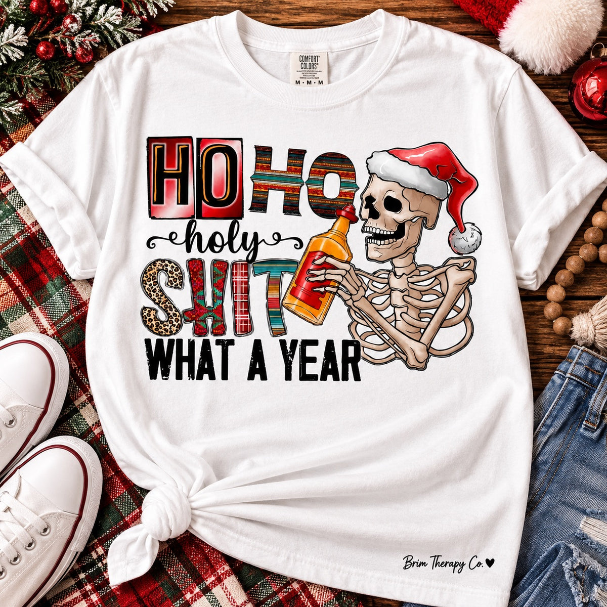 Ho Ho Holy Shit Christmas Graphic Tee