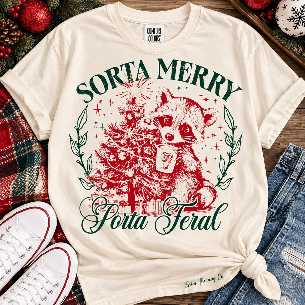 Sorta Merry Sorta Feral Christmas Graphic Tee