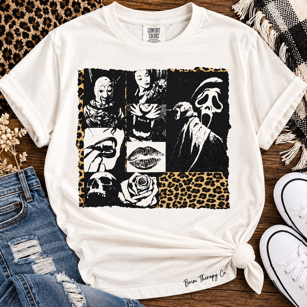 Pretty Little Nightmare Horror Collage Graphic Tee