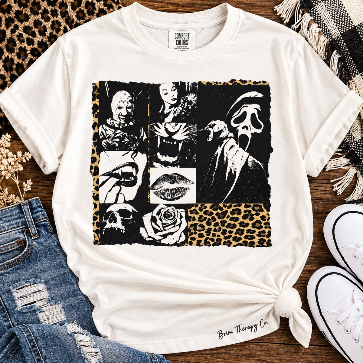Pretty Little Nightmare Horror Collage Graphic Tee