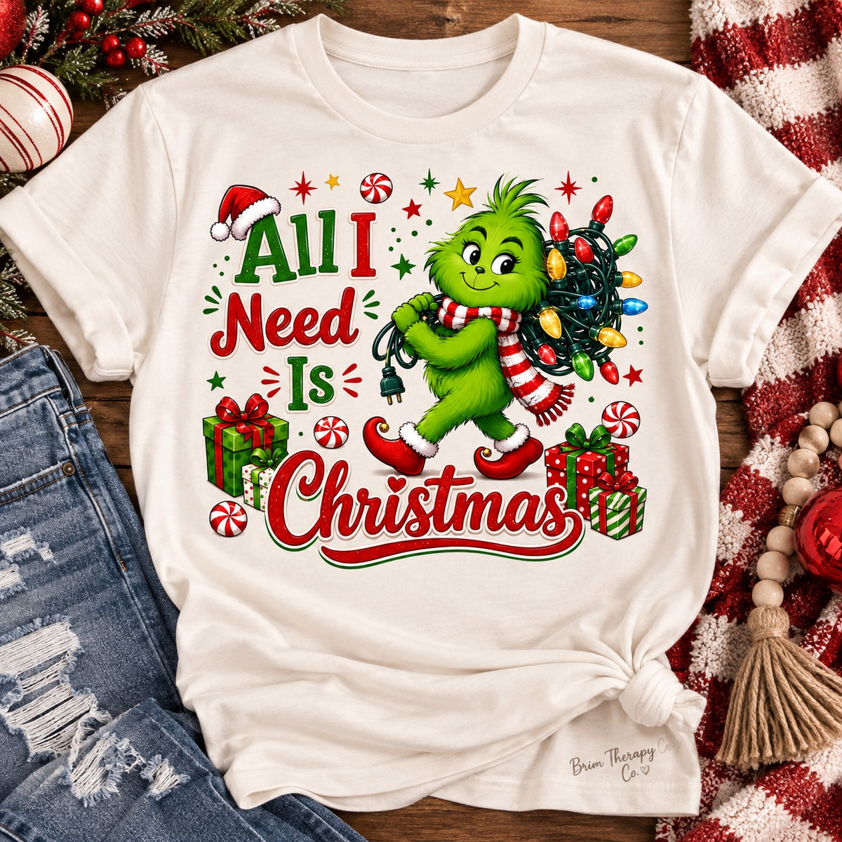 All I Need Is Christmas Grinch Graphic Tee