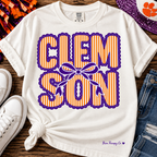 Clemson Tigers Bow Retro Game Day Graphic Tee