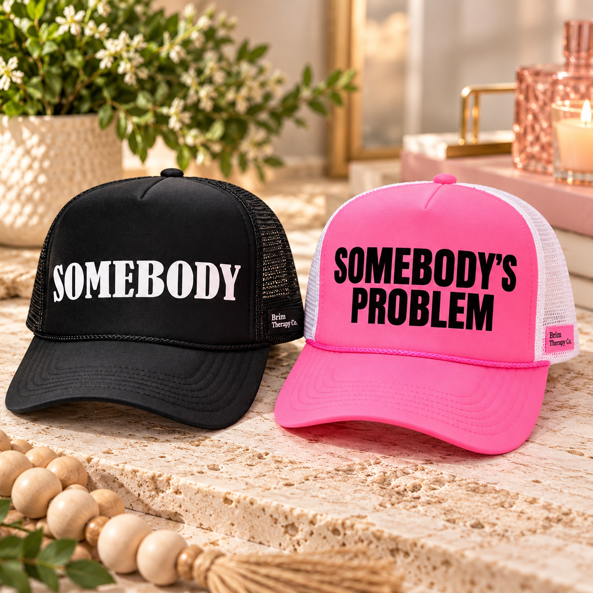 Somebody Somebody’s Problem Couples Trucker Hat Set