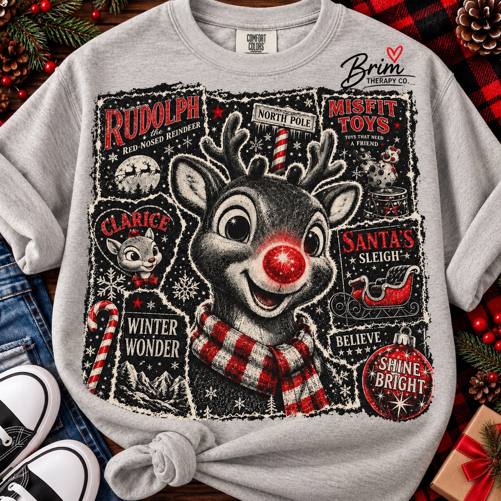 Vintage Rudolph the Red-Nosed Reindeer Christmas Graphic Tee