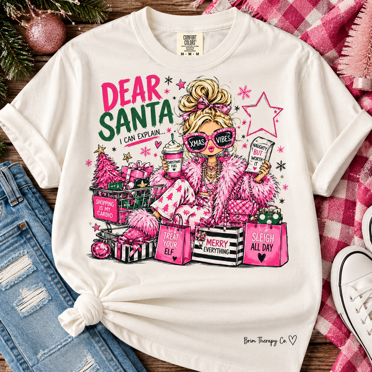 Dear Santa I Can Explain Christmas Shopping Graphic Tee