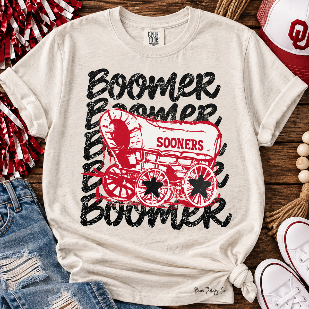 Boomer Sooner Vintage Football Graphic Tee