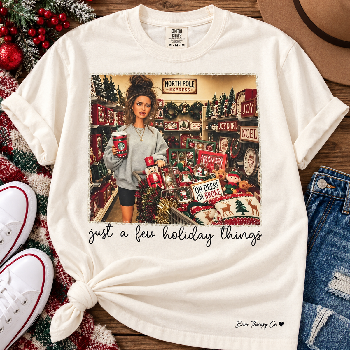 Just a Few Holiday Things Christmas Shopping Graphic Tee