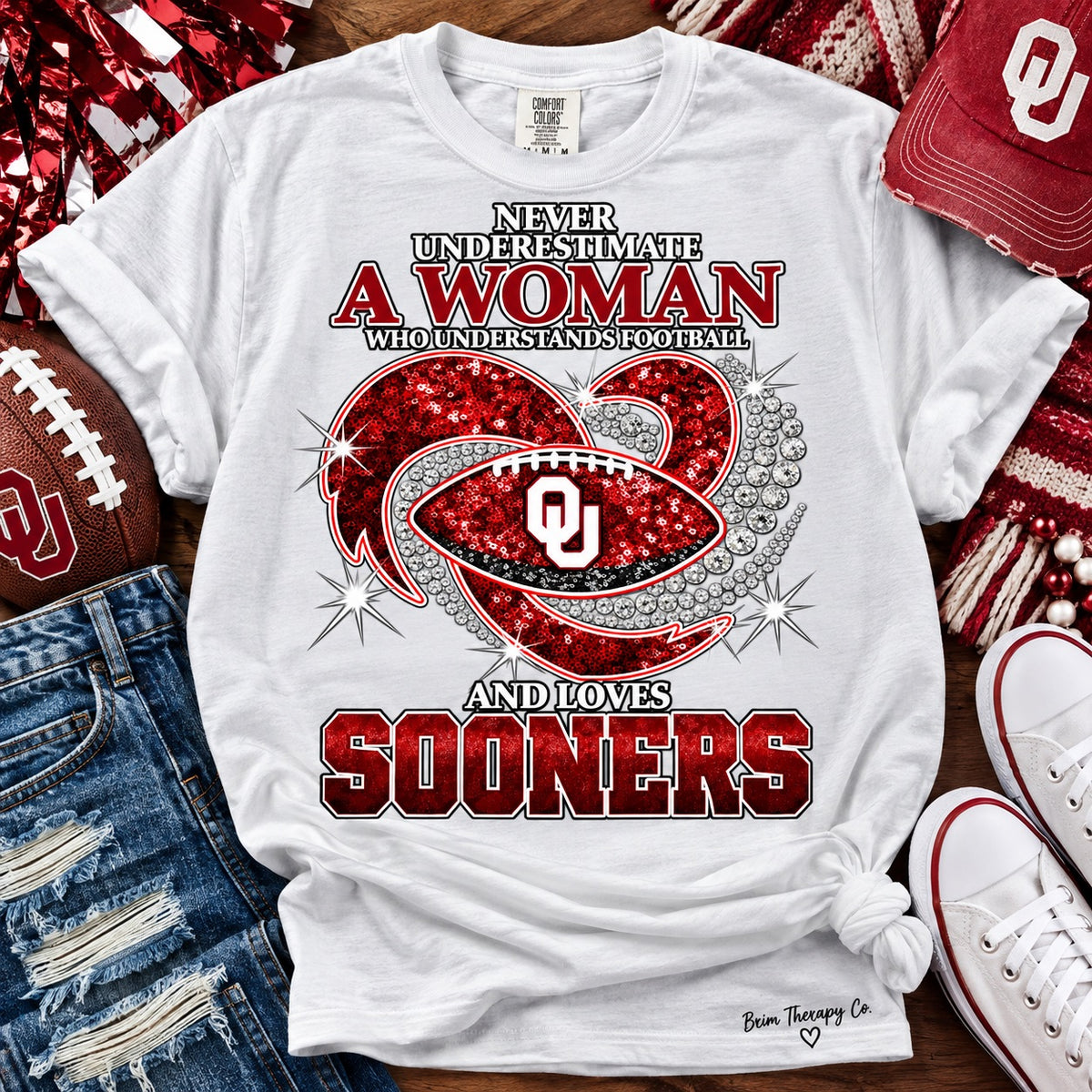 Never Underestimate a Sooner Woman Graphic Tee