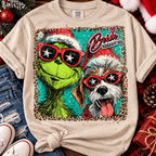 Grinch and Max Christmas Graphic Tee – Retro Holiday Style