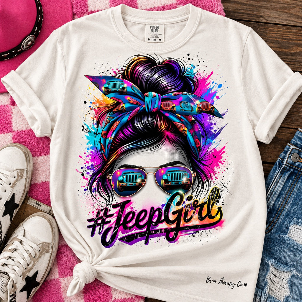 Jeep Girl Color Splash Graphic Tee
