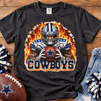 Dallas Cowboys On Fire Graphic Tee