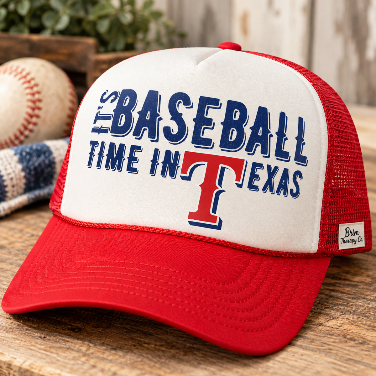 It’s Baseball Time in Texas Trucker Hat