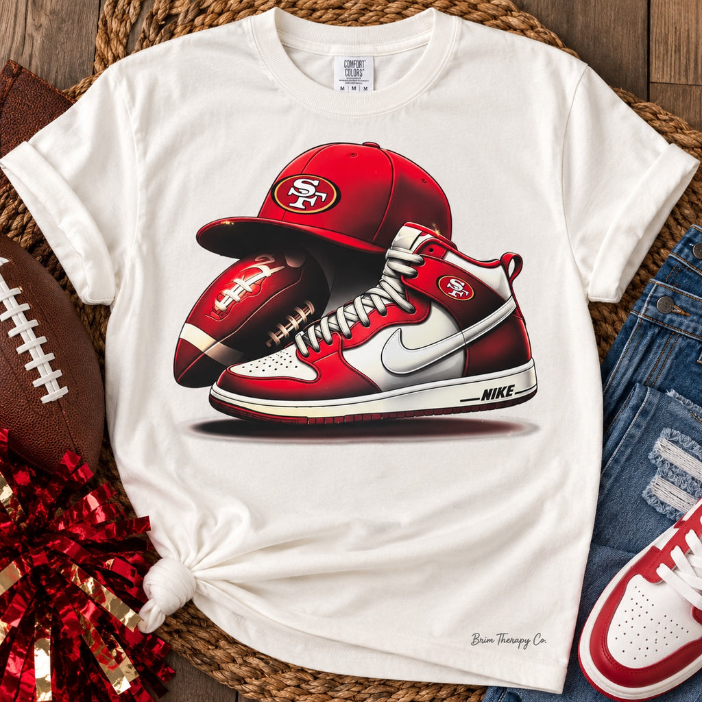 San Francisco 49ers Sneakers and Cap Graphic Tee