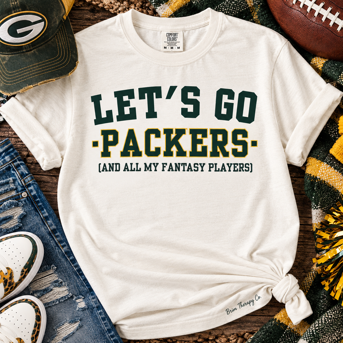 Lets Go Packers Fantasy Football Graphic Tee