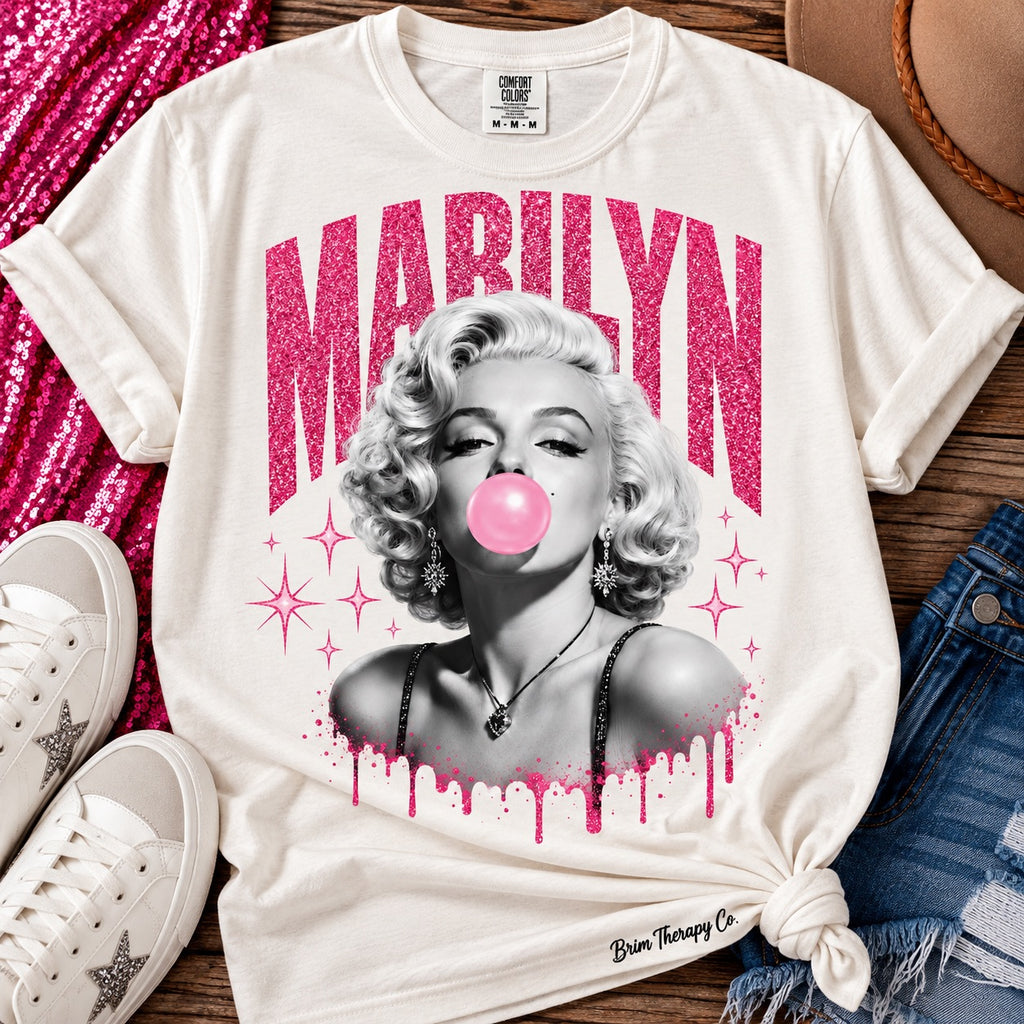Marilyn Monroe Pink Bubblegum Graphic Tee