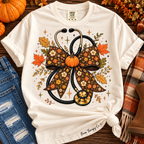 Fall Floral Bow Stethoscope Graphic Tee