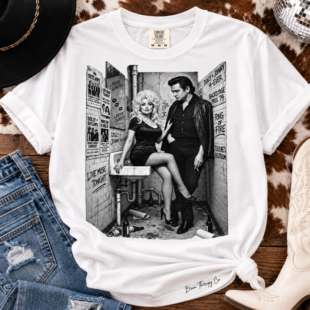 Dolly Parton and Johnny Cash Vintage Country Music Graphic Tee
