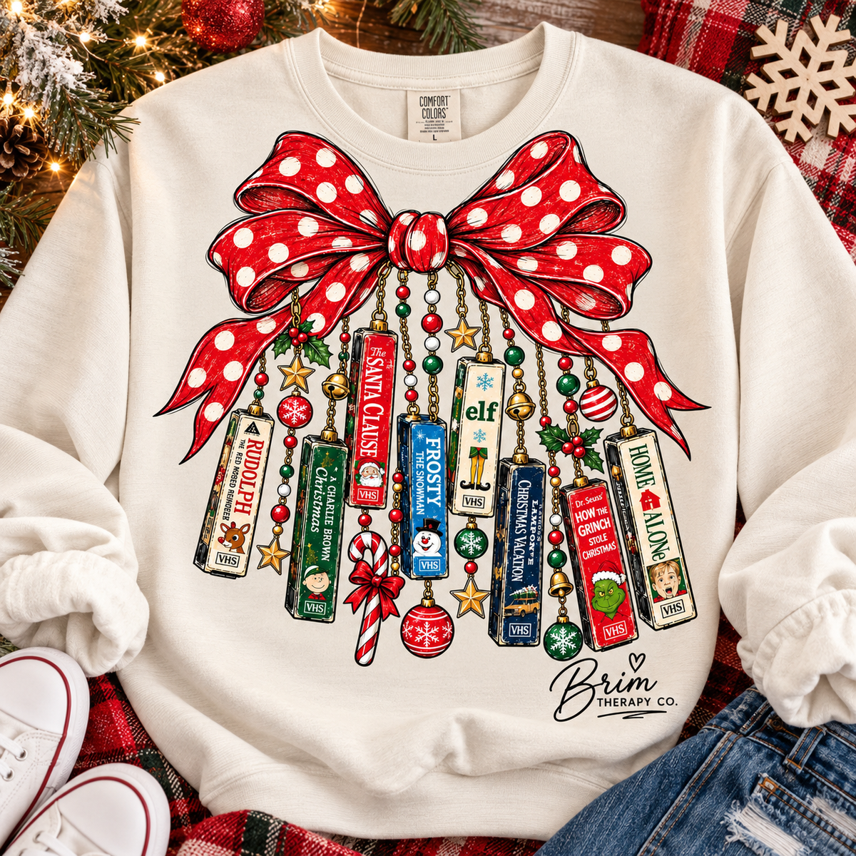 Christmas Classics VHS Bow Graphic Tee