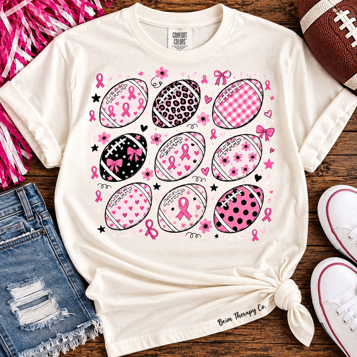 Friday Night Fight Breast Cancer Awareness Football Tee