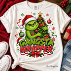 Gangsta Wrapper Grinch Christmas Graphic Tee