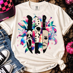 Horror Icons Color Splash Graphic Tee