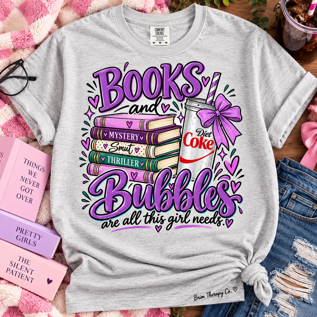 Books and Bubbles Diet Coke Graphic Tee