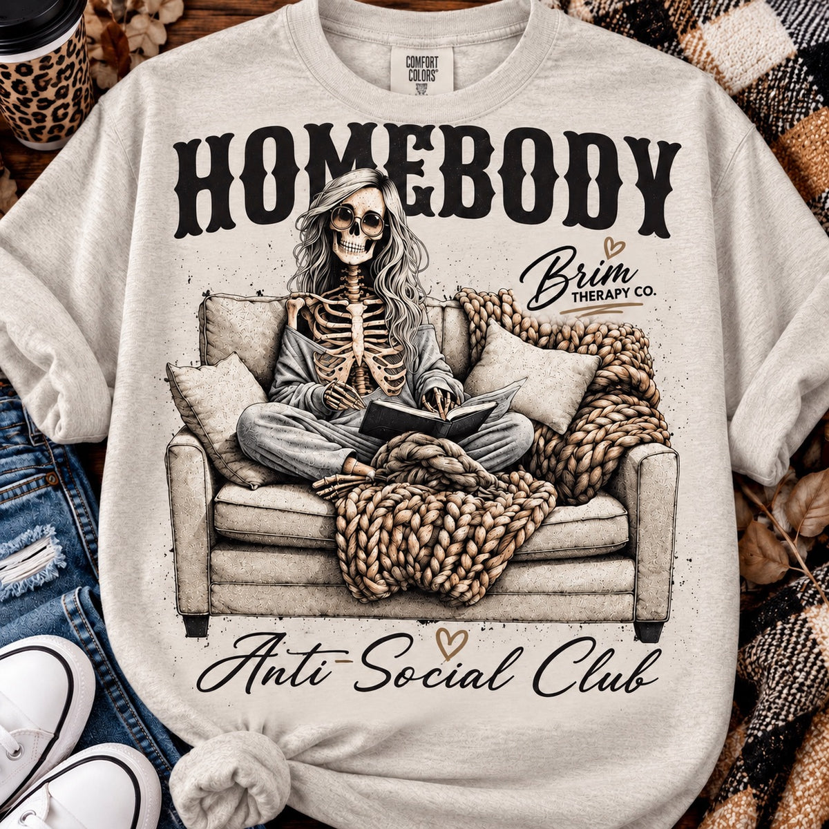 Homebody Anti Social Club Skeleton Graphic Tee