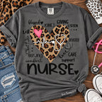 Leopard Heart Nurse Graphic Tee