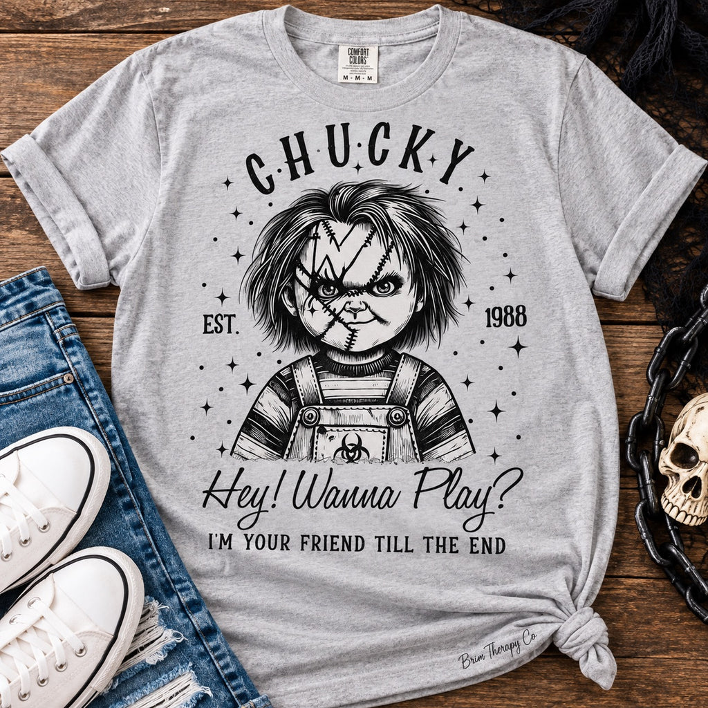 Chucky Hey Wanna Play Graphic Tee