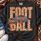 Texas Longhorns Leopard Print Football Graphic Tee