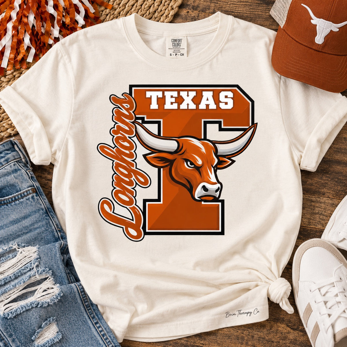 Texas Longhorns Vintage Varsity Graphic Tee