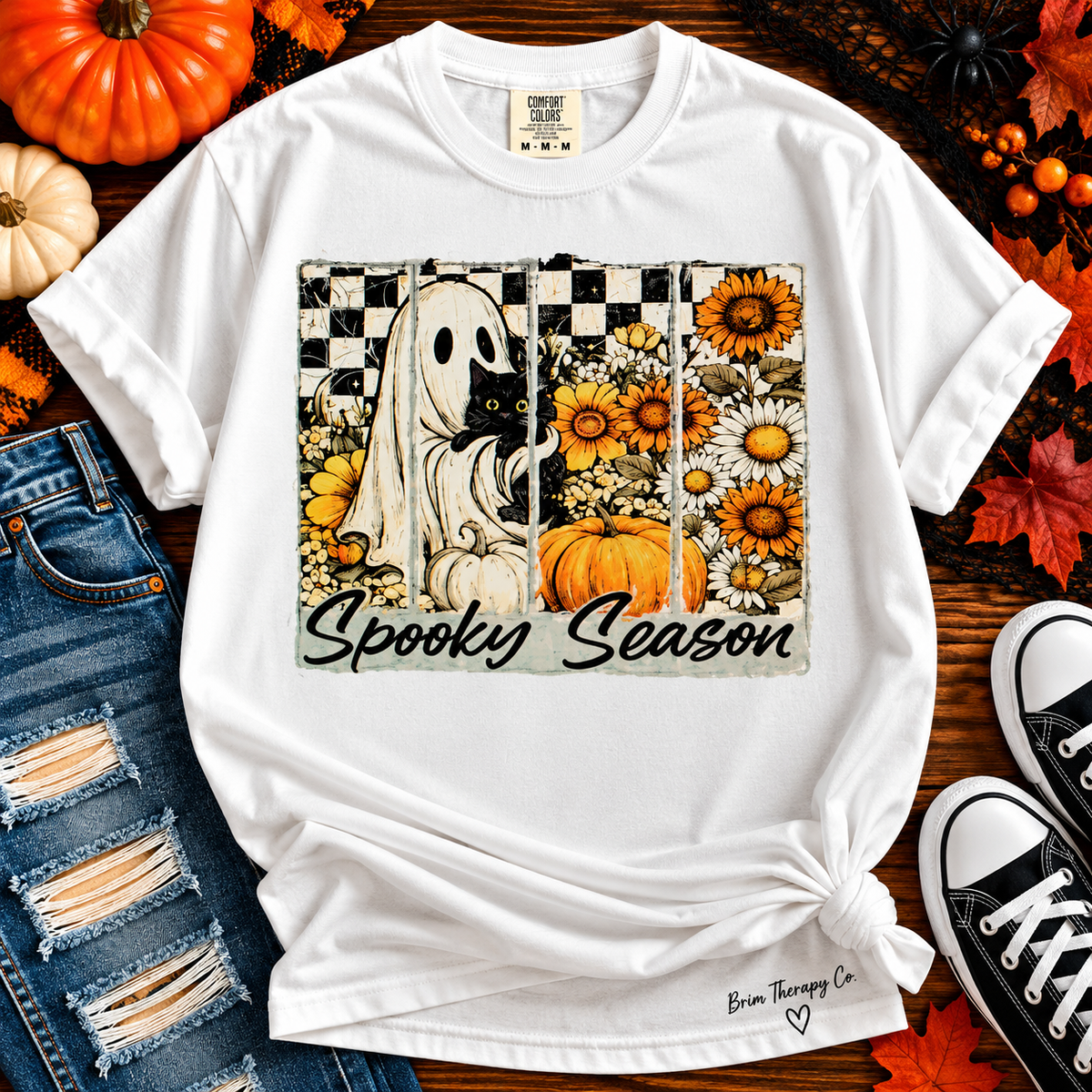 Spooky Season & Sunflowers Graphic Tee