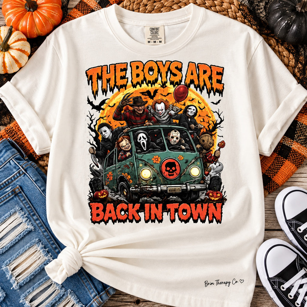 The Boys are Back in Town Horror Crew Graphic Tee