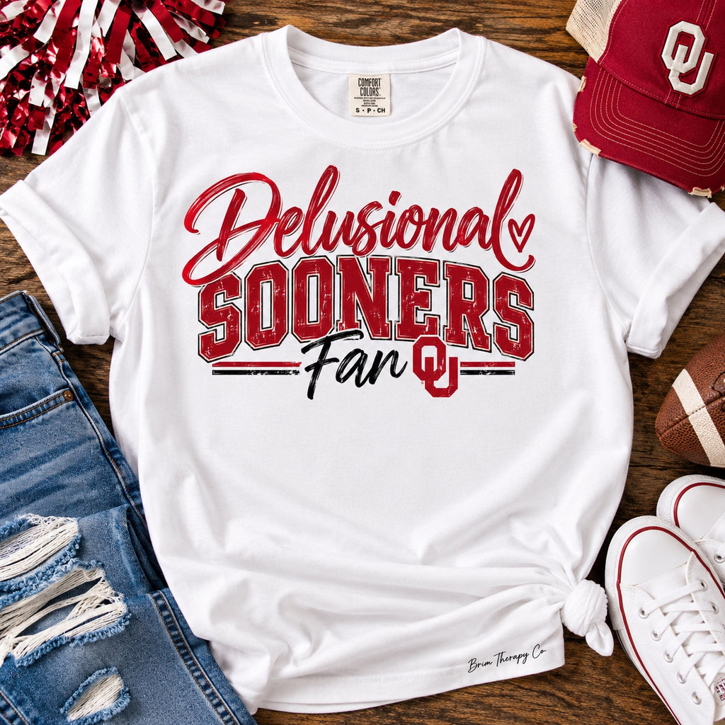 Delusional Sooners Fan Graphic Tee