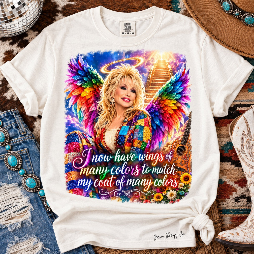 Dolly Parton Now I Have Wings of Many Colors Memorial Graphic Tee
