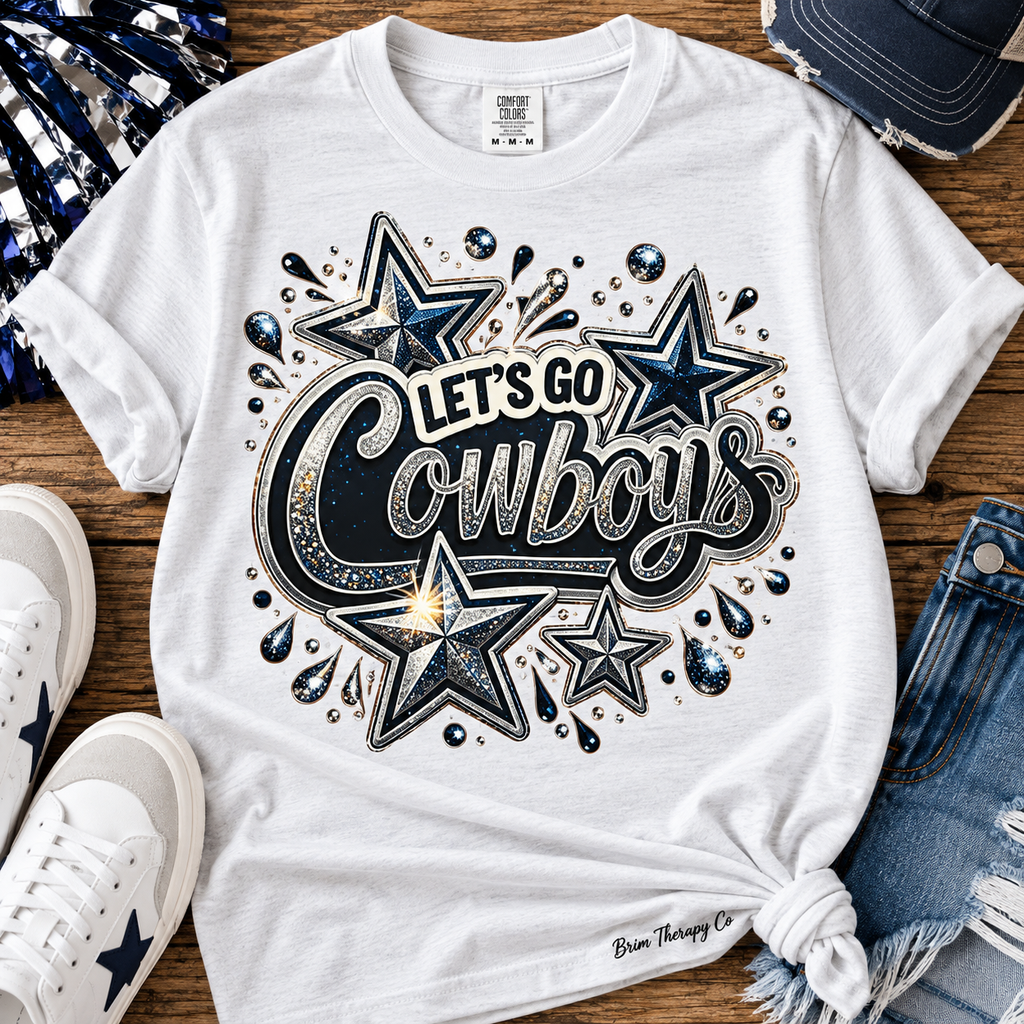 Lets Go Cowboys Retro Star Graphic Tee