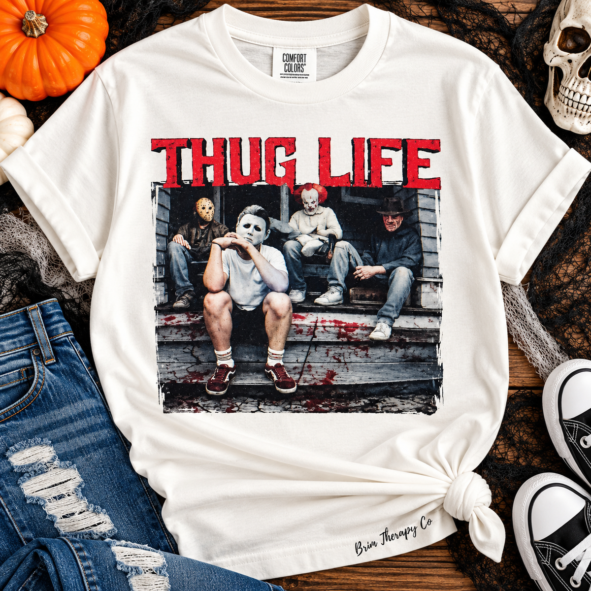 Thug Life Horror Icons Halloween Tee