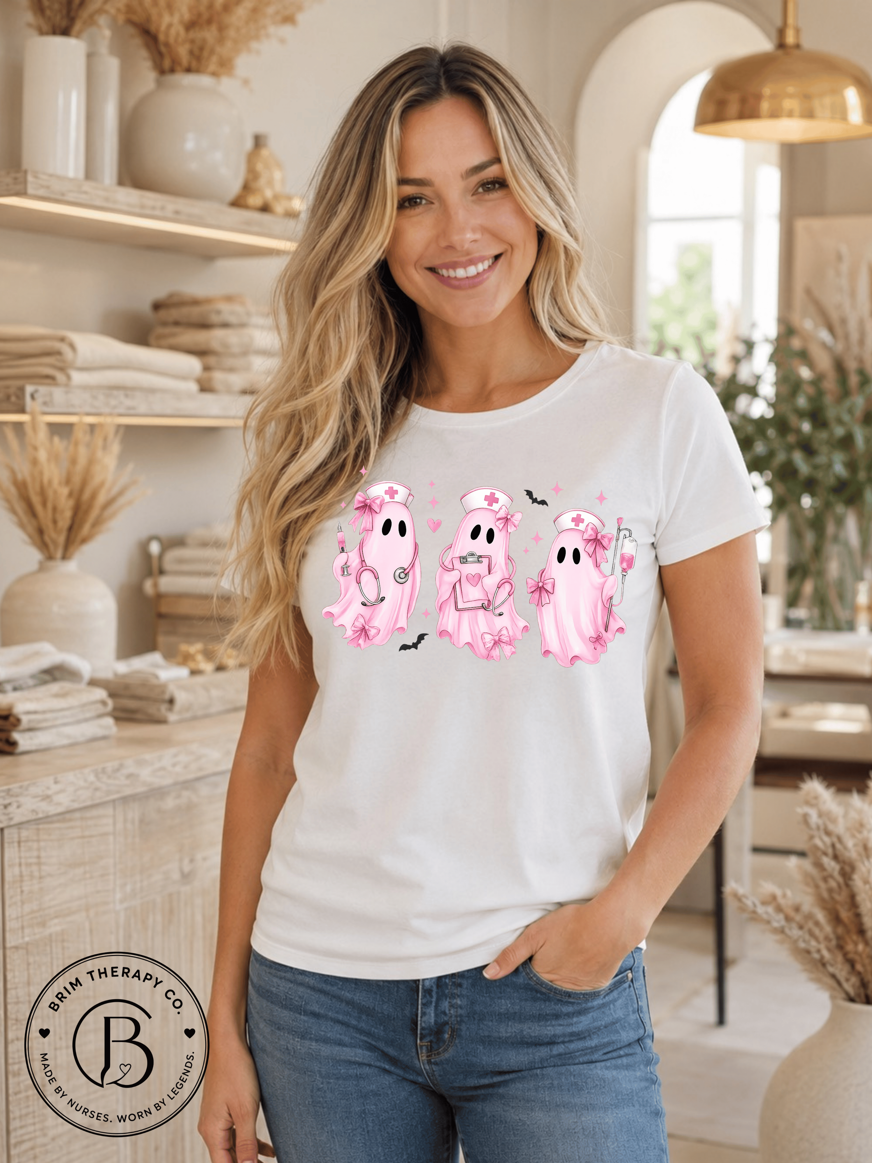 SEHL1007: Pretty Little Boo Crew Nurse Tee
