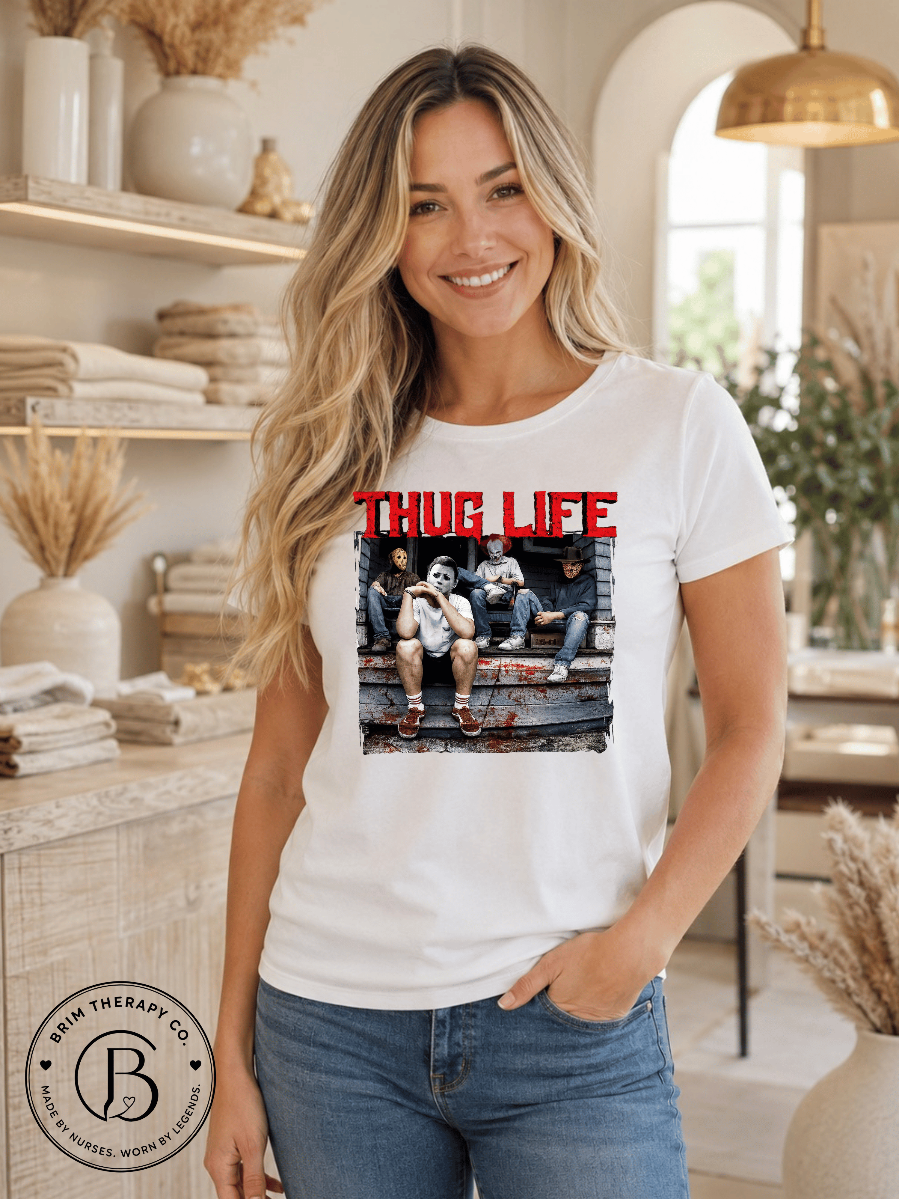 SEHL1036: Thug Life Horror Icons Halloween Tee