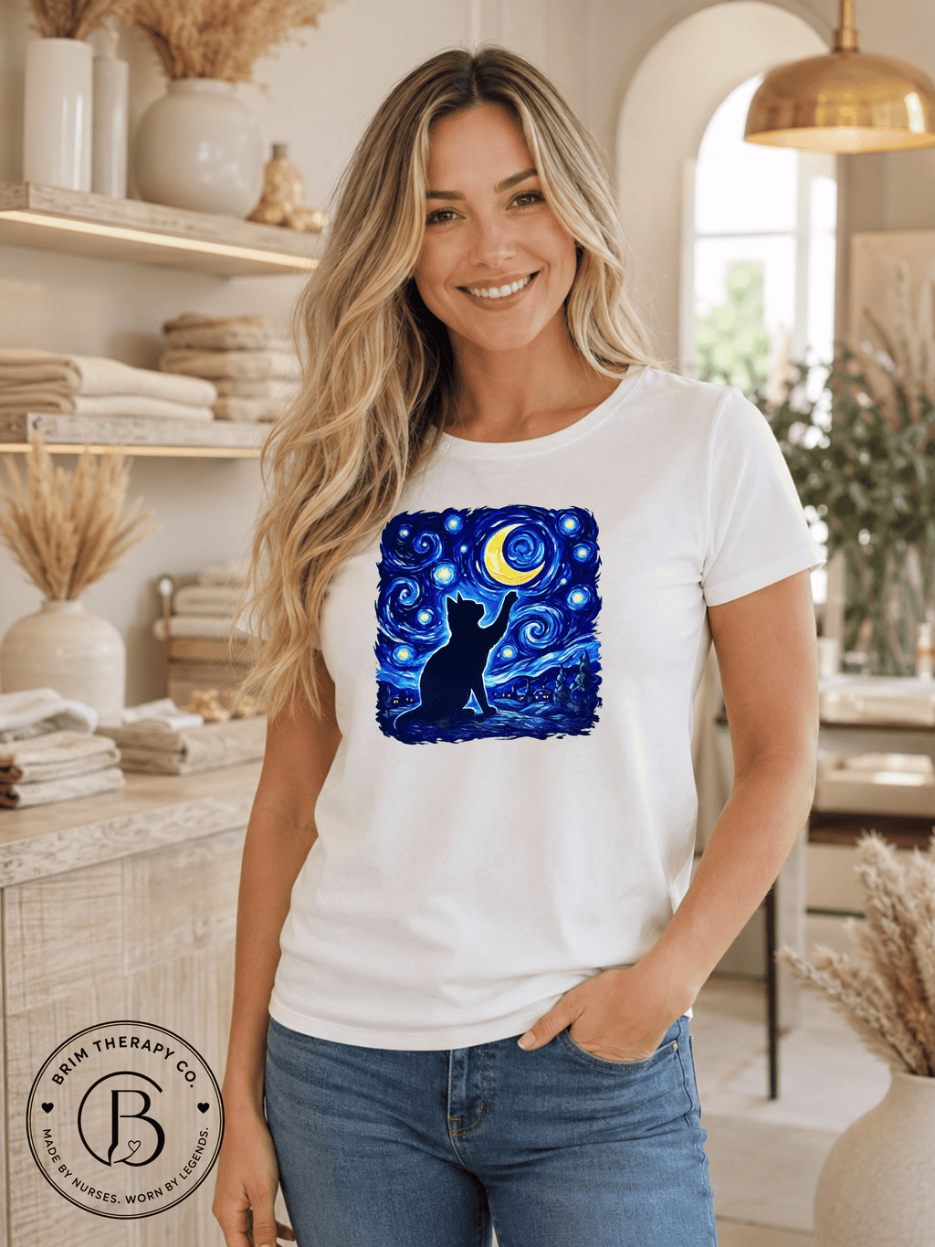 SEHL1010: Starry Night Cat Tee