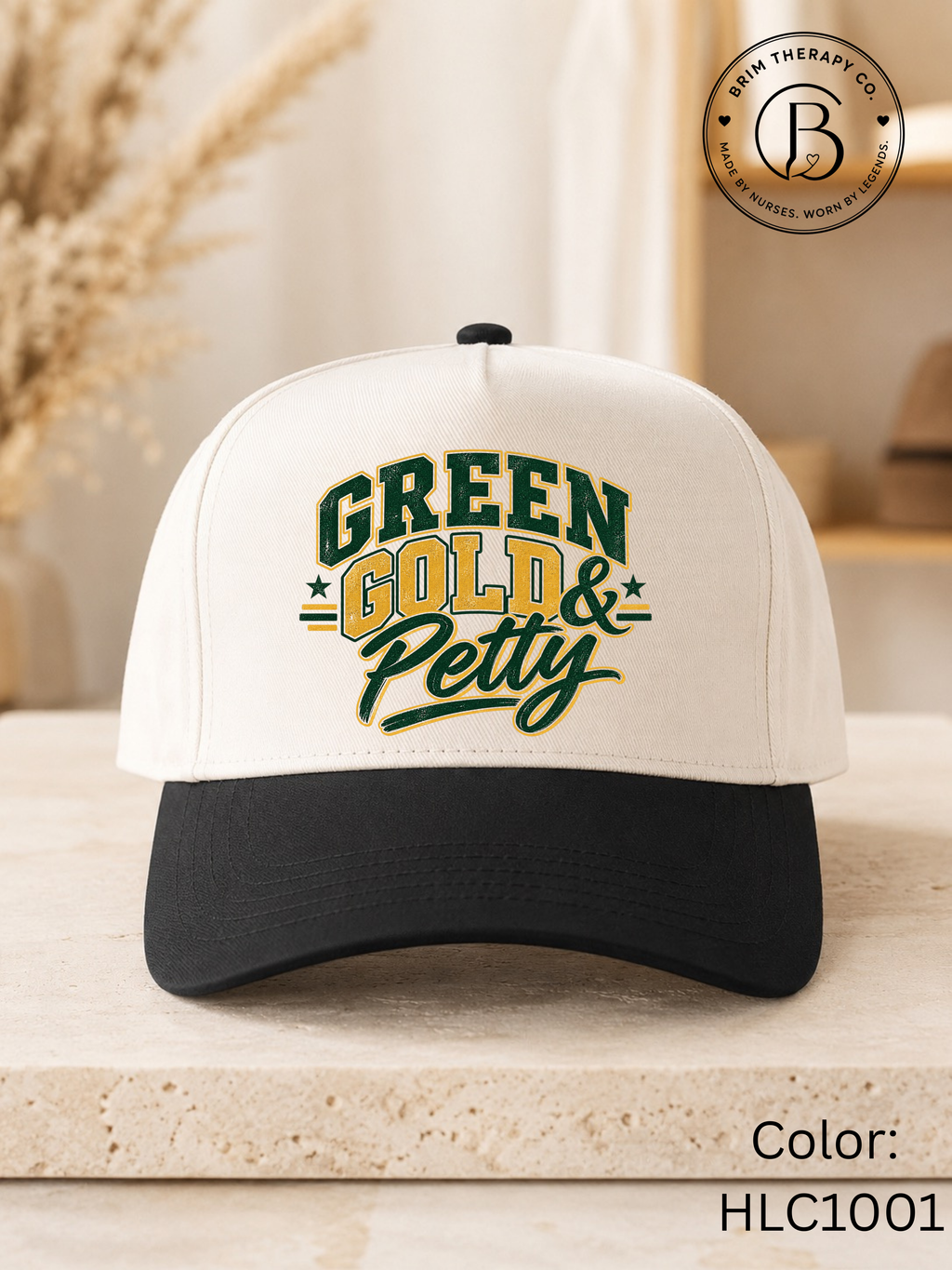 SPFB1308: Green, Gold & Petty Packers Trucker Hat